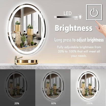 28 x 36 Inch Oval LED Vanity Mirror - Image 3