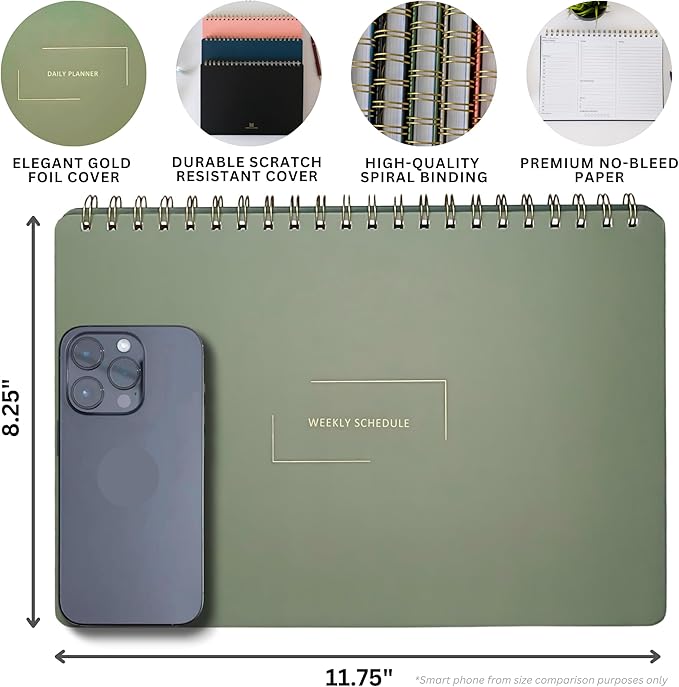 Undated Weekly Schedule | Business Planner | 8.25” x 11.75” ADHD Organizer | - Image 5