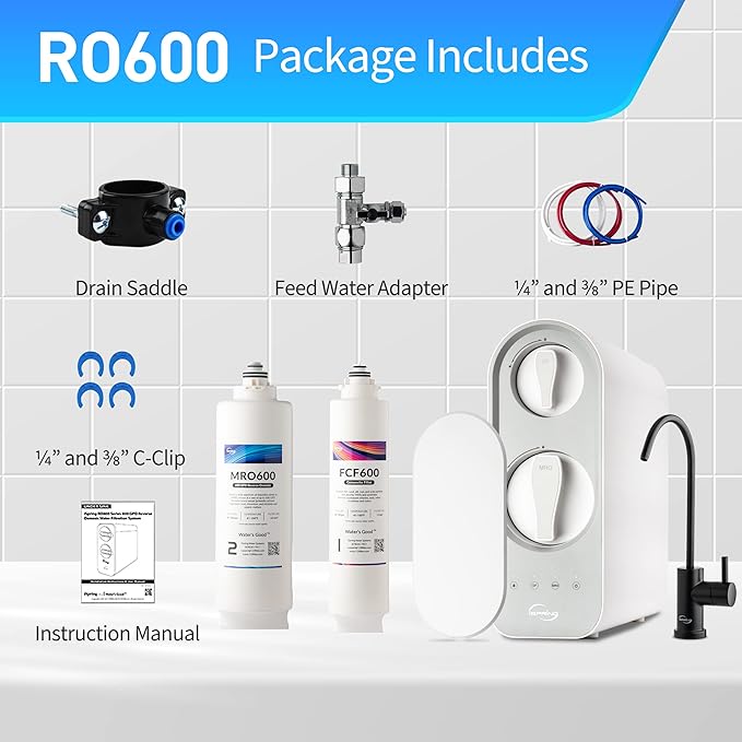 iSpring RO600ORB Tankless Reverse Osmosis System Under Sink, 600 GPD Fast Flow - Image 9