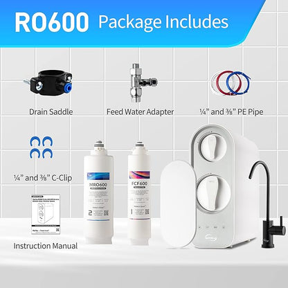 iSpring RO600ORB Tankless Reverse Osmosis System Under Sink, 600 GPD Fast Flow - Image 9