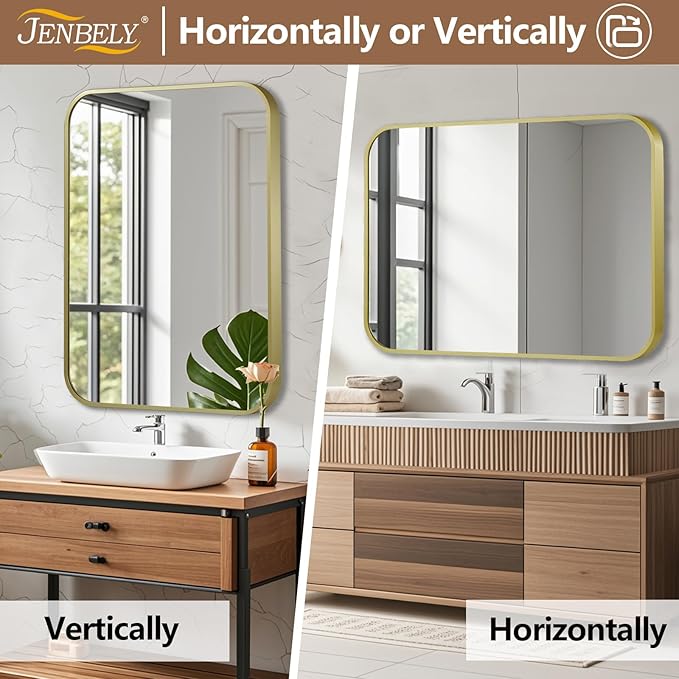 22x30 Inch Gold Mirror, Framed Rectangle Mirror - Image 6