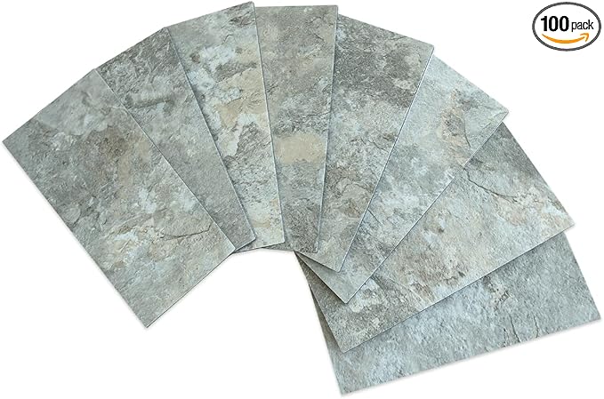 AULIGET 100-Piece Faux Stone Peel and Stick Backsplash Wall Tiles, Laundry Room by AULIGET