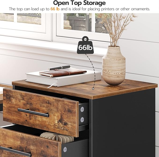 HOOBRO 7-Drawer File Cabinet, Wooden Office Cabinet - Image 8