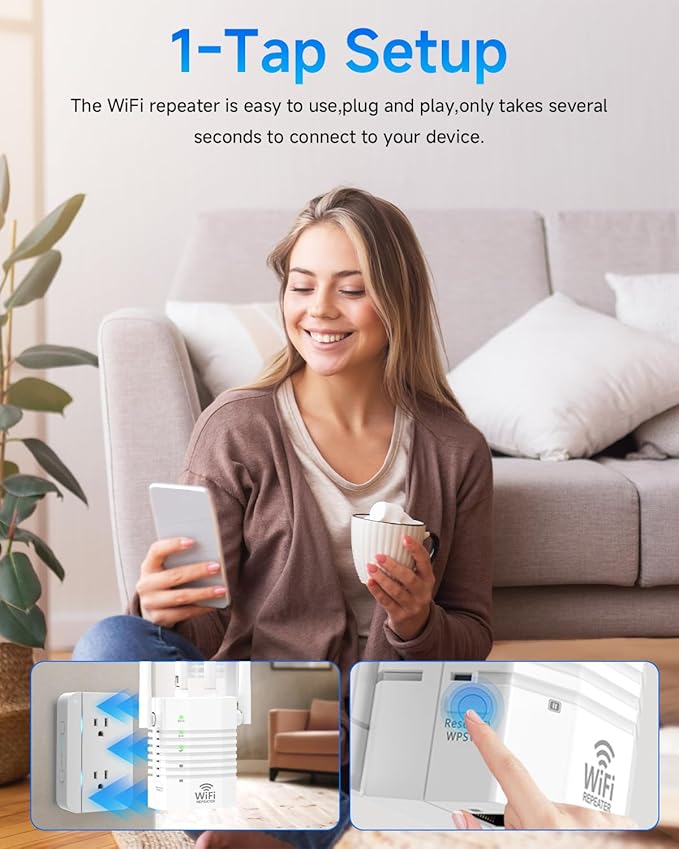 WiFi Extender Supports 105 Devices, 1.2Gbps Home Signal Booster, WiFi Extender - Image 4