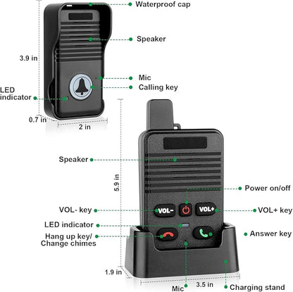 Wireless Door Bell, Full Duplex Long Range Wireless Doorbell, Waterproof 2 Way - Image 4
