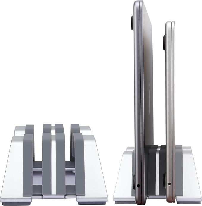 Adjustable Dual Vertical Laptop Stand by Psitek