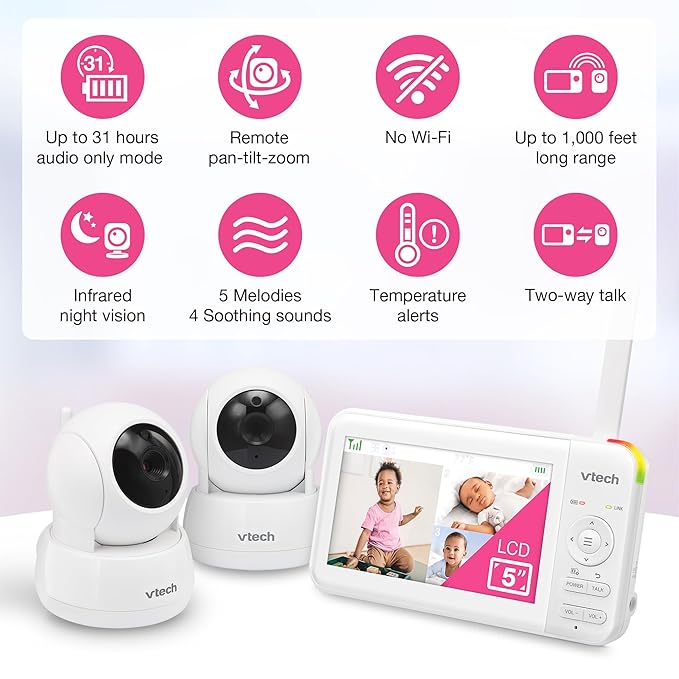 VTech 2 Cameras Video Baby Monitor - Image 2