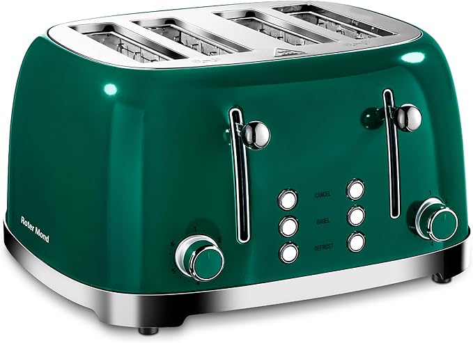 Roter Mond 4 Slice Toaster Retro Stainless Steel by RoterMond