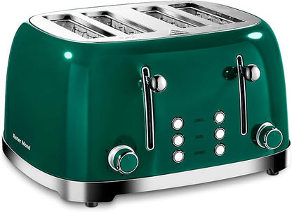 Roter Mond 4 Slice Toaster Retro Stainless Steel by RoterMond