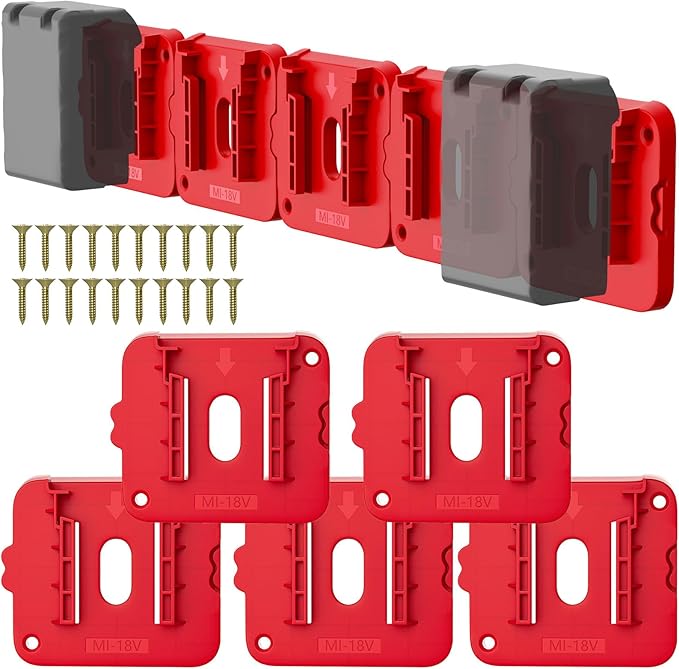 Battery Holder Compatible for Milwaukee 18V Battery, Wall Mount Batteries by Crtbelfy