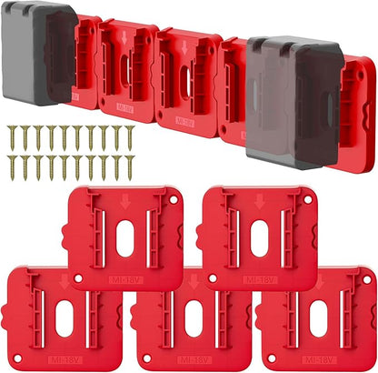 Battery Holder Compatible for Milwaukee 18V Battery, Wall Mount Batteries by Crtbelfy
