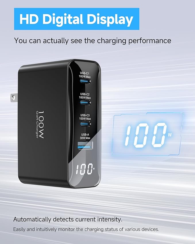 100W USB C Charger, 4-Port PD Fast Charging Block - Image 3