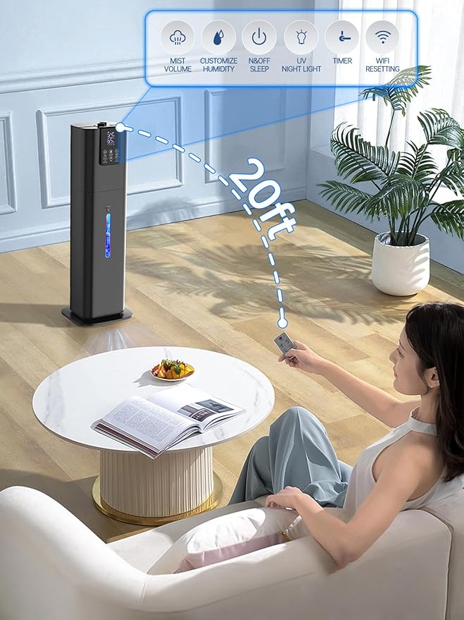 8L Smart Humidifiers for Bedroom Large Room, 2.1Gal Cool Mist Top Fill Diffuser - Image 5