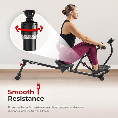 Sunny Health & Fitness Compact Adjustable Rowing Machine - Image 6