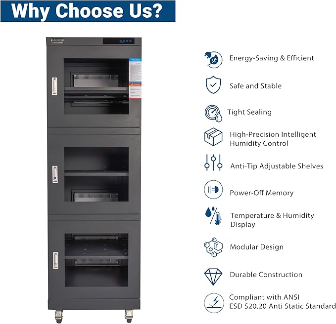 NARGON 2-40% RH 730L Electronic Dry Cabinet, ESD Desiccator Cabinet - Image 7