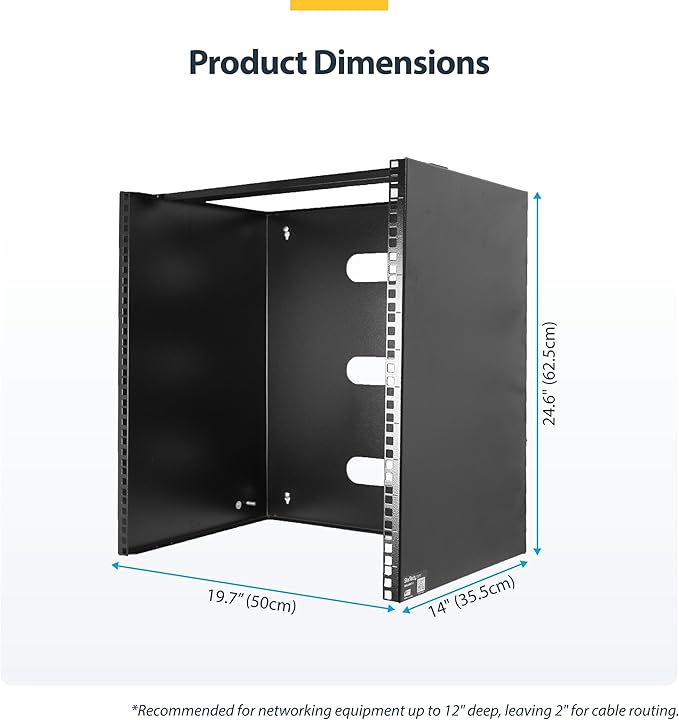 StarTech.com 14U Wall Mount Network Rack, 14 in Deep, IT Equipment, Network - Image 6