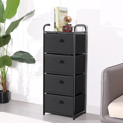 MAX Houser 4 Drawer Fabric Dresser Tall Storage Tower, Dresser Chest - Image 6