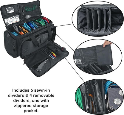 Rockville UT-BAG10 DJ Utility/Cable Bag, 10 Compartments, Padded Straps - Image 4
