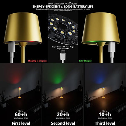 Compact Cordless Table Lamp, Rechargeable LED Night Light, Dual Light Source - Image 7