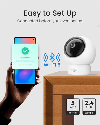 youkey Indoor Camera 2.5K, No Monthly Fees, Pan & Tilt, 360° Dog/Pet Camera - Image 6
