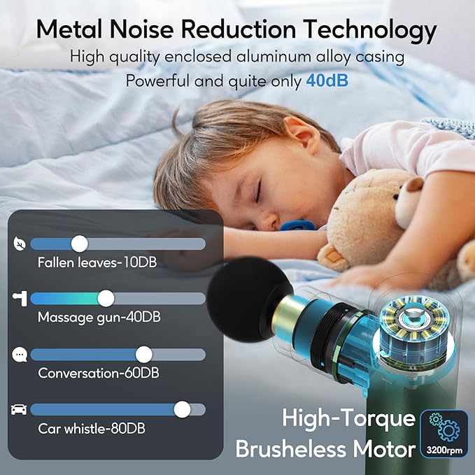 arboleaf Massage Gun Deep Tissue, Full-Metal Electric Portable Hand Held - Image 5