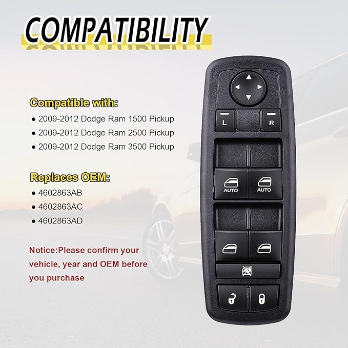 Vurkcy Driver Side Power Window Switch Door Lock Control Button Compatible - Image 2