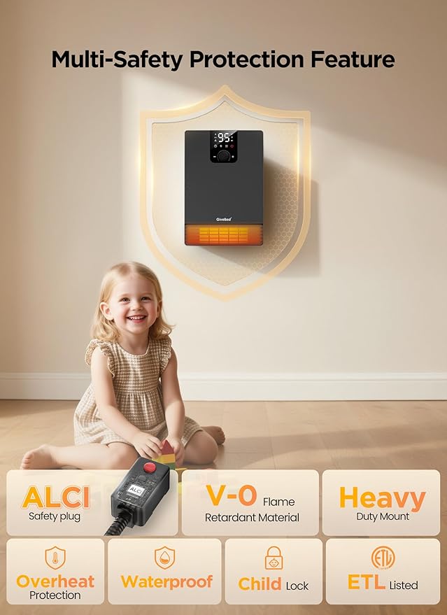 GiveBest Smart Wall Heater, 1500W Fast Heating Electric Space Heater - Image 5