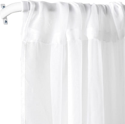 Sratte Curtain Rod Bracket Curtain Rod Single Hardware Brackets Spreader Wall Hooks with Screws Window Hardware Holders for Kitchen Accessories Supply(White,10 Pcs)