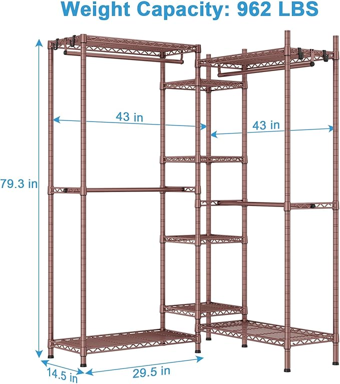 Ulif E4 Clothes Rack, Heavy-Duty Garment Rack, Metal Freestanding Clothing - Image 7