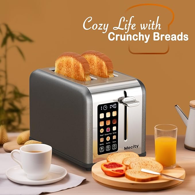 Mecity 2 Slice Touch Screen Toaster, 1.5" Wide Slot, Stainless Steel Smart - Image 7