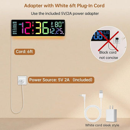 Soobest 14.2" Large Digital Wall Clock - Image 4