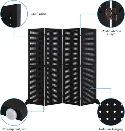 Bonnlo 4 Panel Pegboard Freestanding, 5 FT Portable Display Board Organizer - Image 4