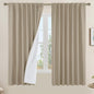 LAMIT 100% Blackout Linen Curtains 63 Inches Long, Linen Textured Living Room by LAMIT