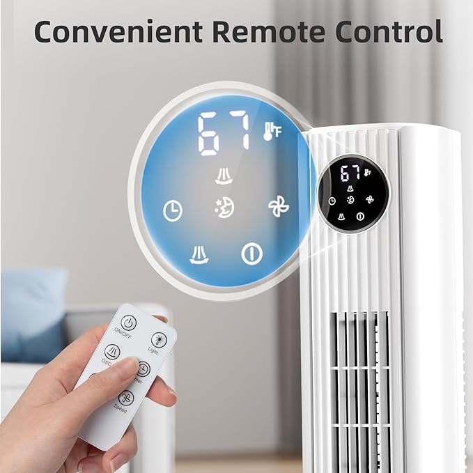 Antarctic Star Tower Fan Portable Floor Fans 85°Oscillating Fan Quiet Cooling - Image 3