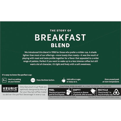 Starbucks K-Cup Coffee Pods, Medium Roast Hot or Iced Coffee, Breakfast Blend - Image 8