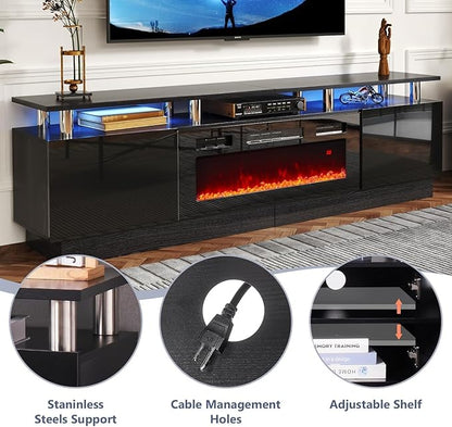 Fireplace TV Stand with 36" Electric Fireplace, Entertainment Center with LED - Image 3