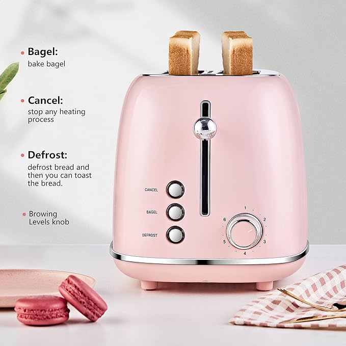 Roter Mond 2 Slice Toaster Retro Stainless Steel - Image 3