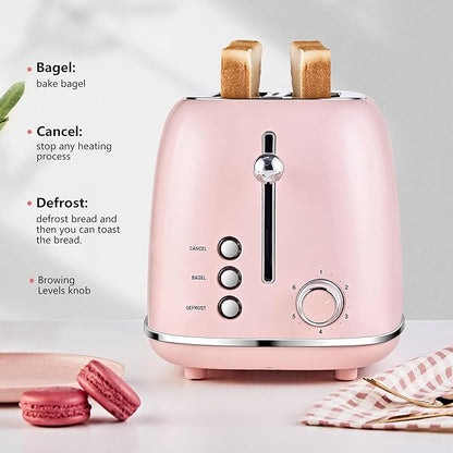 Roter Mond 2 Slice Toaster Retro Stainless Steel - Image 3
