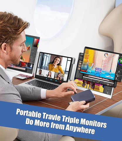 15.6" Laptop Screen Extender, Left Screen 360° Flip Triple Screen Monitor - Image 9