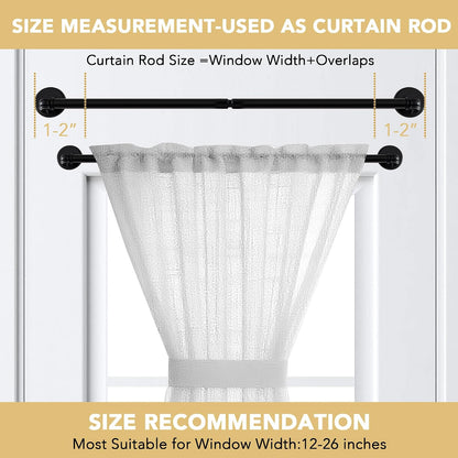 H.VERSAILTEX 1 PACK Magnetic Curtain Rods for Metal Doors 16" to 28", 1/2 Inch Diameter Adjustable French Door Curtain Rod for Classroom Whiteboard Magnetic Cafe Rod Towel Bar Holder, Black