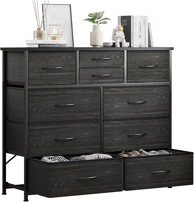 LUMTOK 10-Drawer Dresser, Fabric Dressers Drawers by LUMTOK