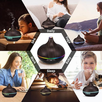 Aromatherapy Essential Oil Diffuser Set - 550ML Ultrasonic Humidifier - Image 6