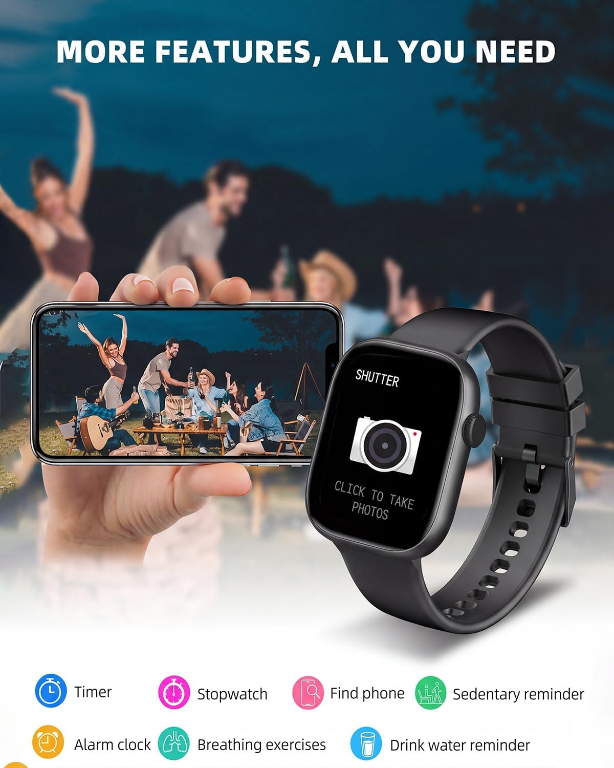 Smart Watch for Women Men, Fitness and Sleep Trackers with 1.83" HD Touc...