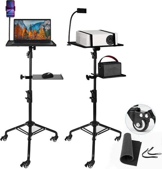 STEADUS Projector Stand Tripod – 24 to 59 Inch Adjustable Height – Dual Shelves by Unknown