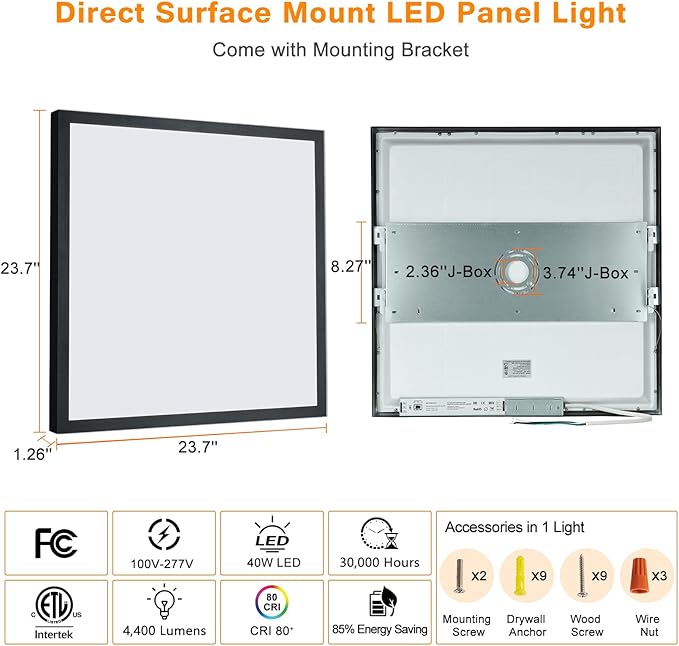 Mcacggo 2x2 FT LED Flush Mount Panel Light 5000K 4000K 3000K Selectable & - Image 8