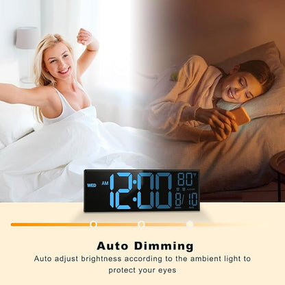 JALL 13" Large Digital Wall Mount Clock, Count Down Timer, Big LED, Temperature - Image 6