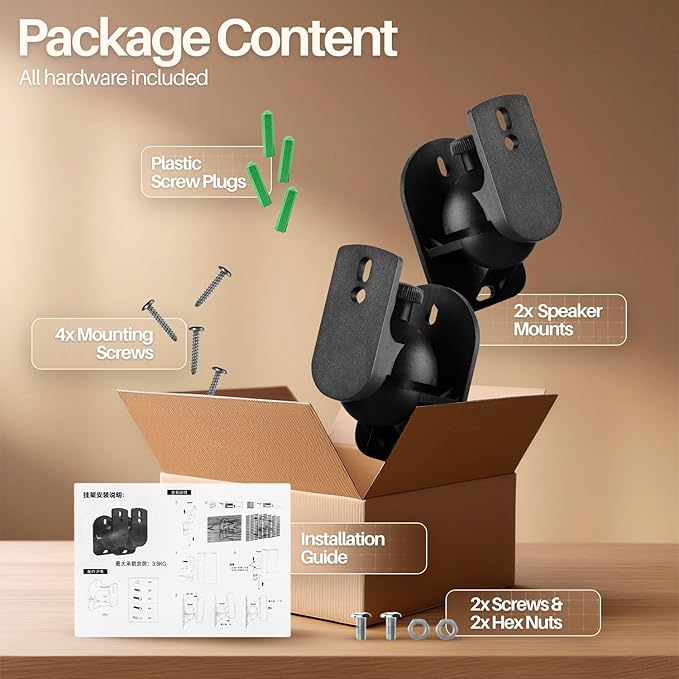 TNP Universal Satellite Speaker Wall Mount Bracket Ceiling Mount Clamp - Image 9