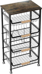 5-Layer Fruit Basket Kitchen Food Organizer and Rack, Stackable Storage Cart by NiuYichee