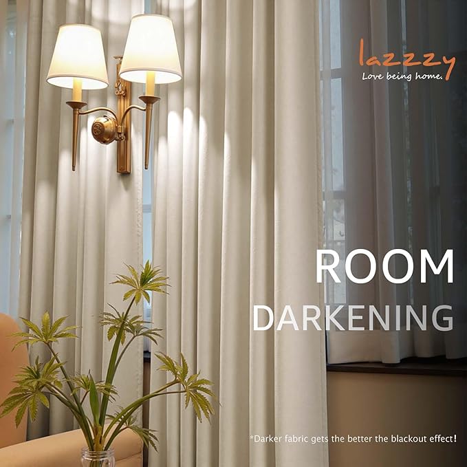 Lazzzy Velvet Blackout Curtains Thermal Insulated Room Window Drapes Super Soft - Image 8