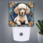 PODMemory Poodle Stained Glass Night Lights Plug into Wall by PODMemory